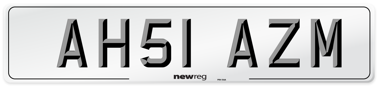 AH51 AZM Number Plate from New Reg